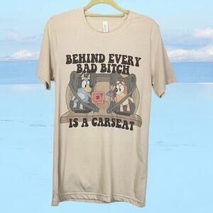 Aftermarket Canva Toddler Mom Mum T-Shirt Bad B Car Seat Size Small Bluey Bingo